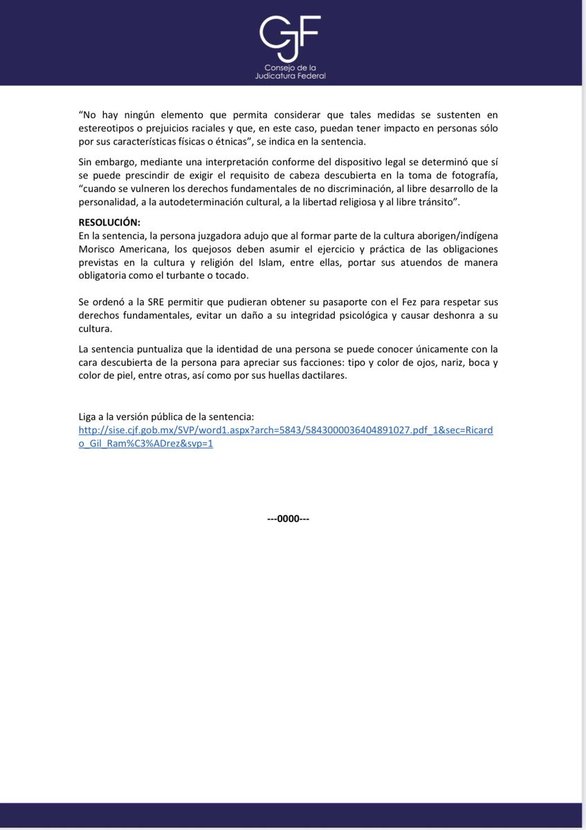 AMPARA JUSTICIA FEDERAL A INTEGRANTES DEL PUEBLO MORISCO AMERICANO; PODRÁN FOTOGRAFIARSE CON TURBANTE PARA OBTENER PASAPORTE
