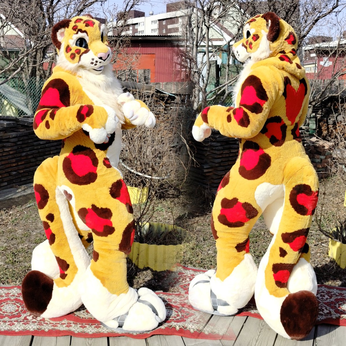 Completed order, the fursuit Sunny the Leopard.
Of very short fur - my first experience working with such fur. It wasn't without problems, but something worked out. 
#furry #furries #fursuiting #fursuit #furryfriends #cosplay #furryfandom #furrycommunity
