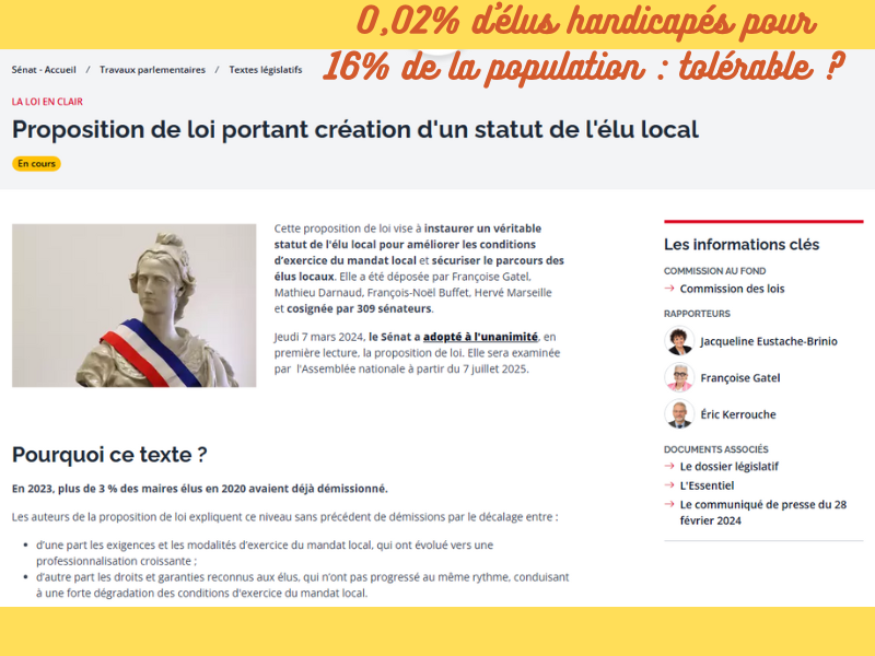 ObsValidismePol's tweet image. 🚨 STOP à l'exclusion des personnes handicapées de la vie politique ! 📊 16% de la population = 0,02% d'élus handicapés Cette inégalité démocratique doit cesser ! 👉 observatoirevalidismepolitique.fr/index.php/2025… #ÉgalitéDesDroits (1/4)