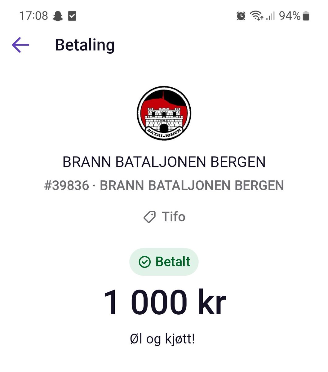 Lyst på kule tifoer i Europa?
Setter du pris på en særegen kunst som flere tusen får glede av? Da oppfordrer vi til å bidra økonomisk.  Selv 10 kroner hjelper! 
Hele Øl &amp; Kjøtt sitt overskudd går til Ukraina og Tifo. 
Utfordrer <a href="/DiasporaBergen/">Diaspora Bergensis</a> <a href="/baddas1908/">baddas1908</a> <a href="/Hanhinn/">Han hinn</a> og <a href="/Seanrosk/">Sean {ʀ}øskeland</a>