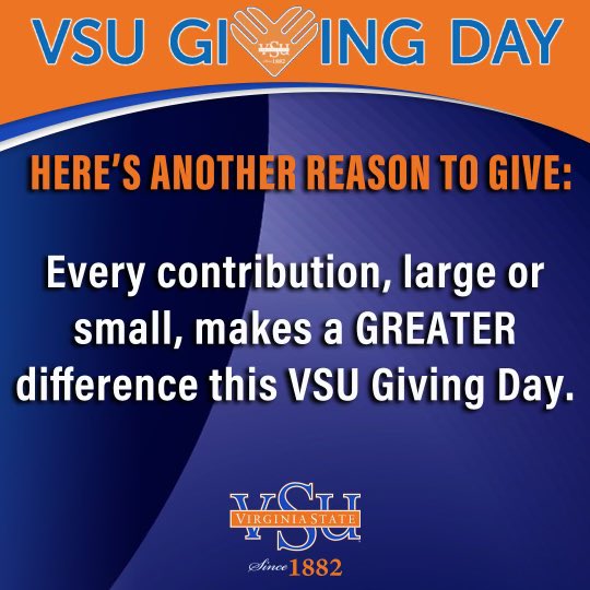 VSU_1882's tweet image. TODAY IS #VSUGivingTuesday!
giving.vsu.edu/greatergifts
#GreaterHappensHere