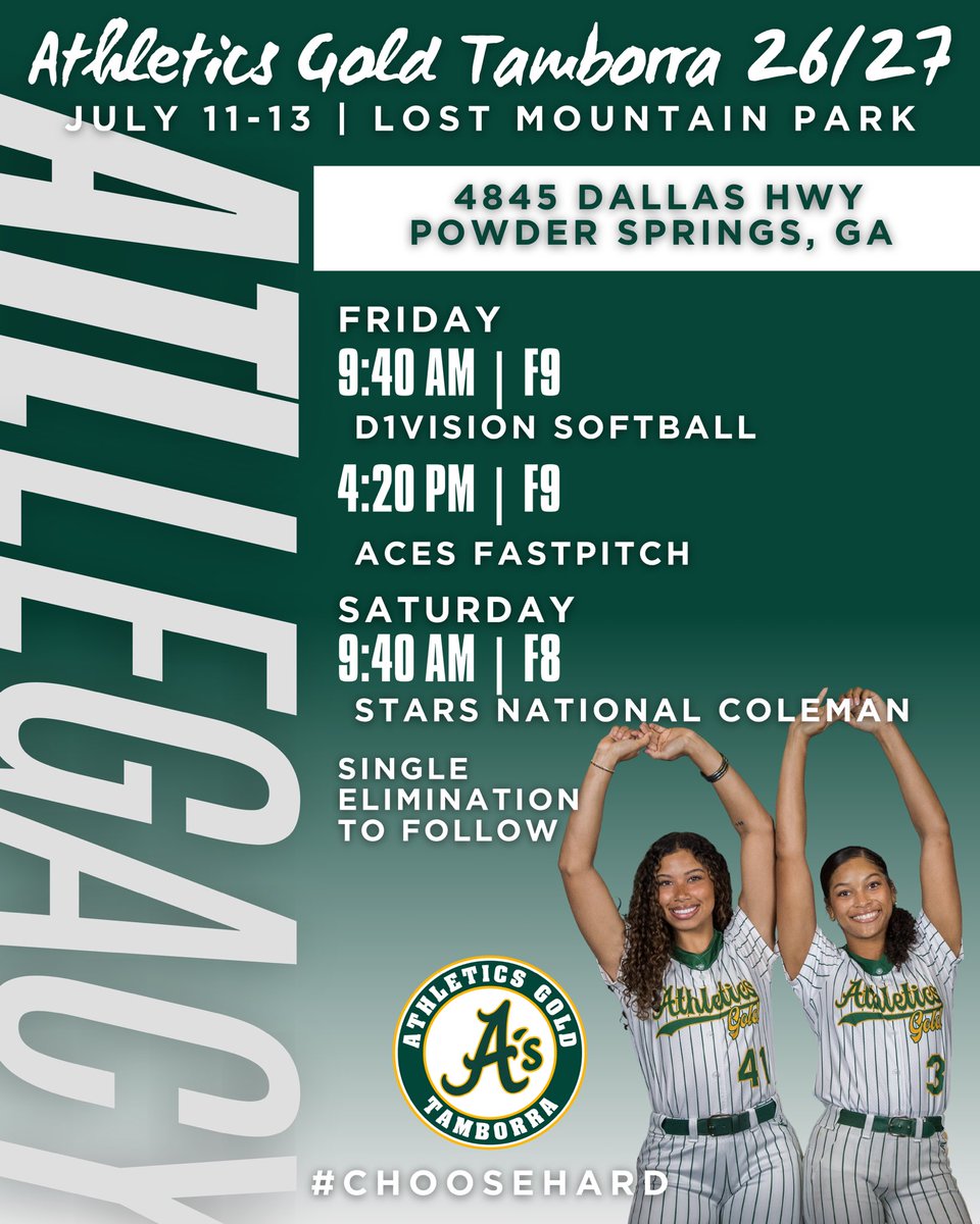 Athletics Gold Tamborra 18u - Tamborra tweet media