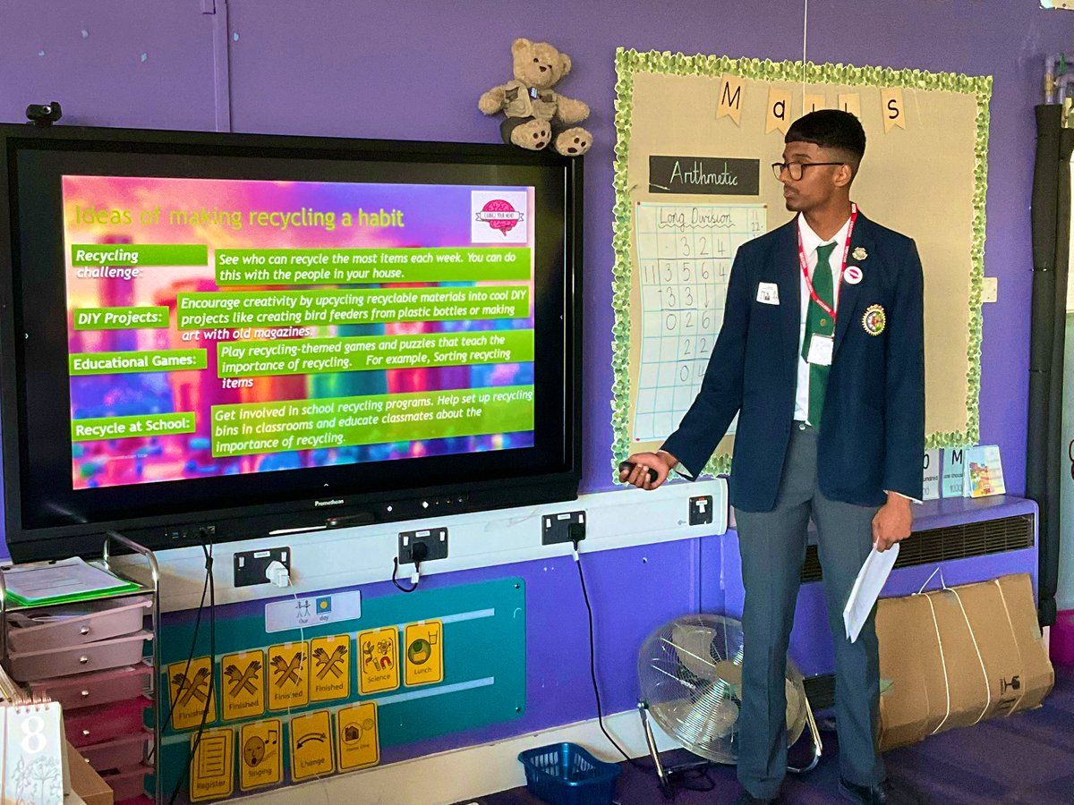 QMGS_CYM's tweet image. QMGS final CYM workshop of this academic year was presented by FUTURES Team at our @MercianTrust school,@RushallPrimary.The ENVIRONMENT workshop was led by Tevin & Riyon to Yr 6 class.Pupils enjoyed an interactive session on how to be environmentally friendly & save energy🌍 ♻️