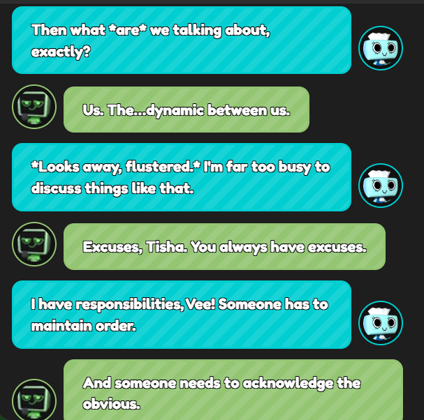 ThirdMusketeer3's tweet photo. I'm dead with this ai conversation lmao, peak fantasy ships before go to sleep
#dandysworld #microtissue #cleanscreen https://t.co/qL31gfv79v