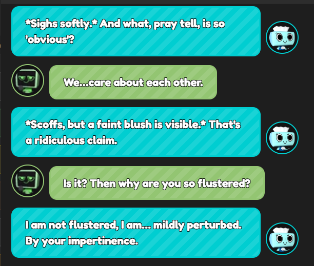 ThirdMusketeer3's tweet photo. I'm dead with this ai conversation lmao, peak fantasy ships before go to sleep
#dandysworld #microtissue #cleanscreen https://t.co/qL31gfv79v