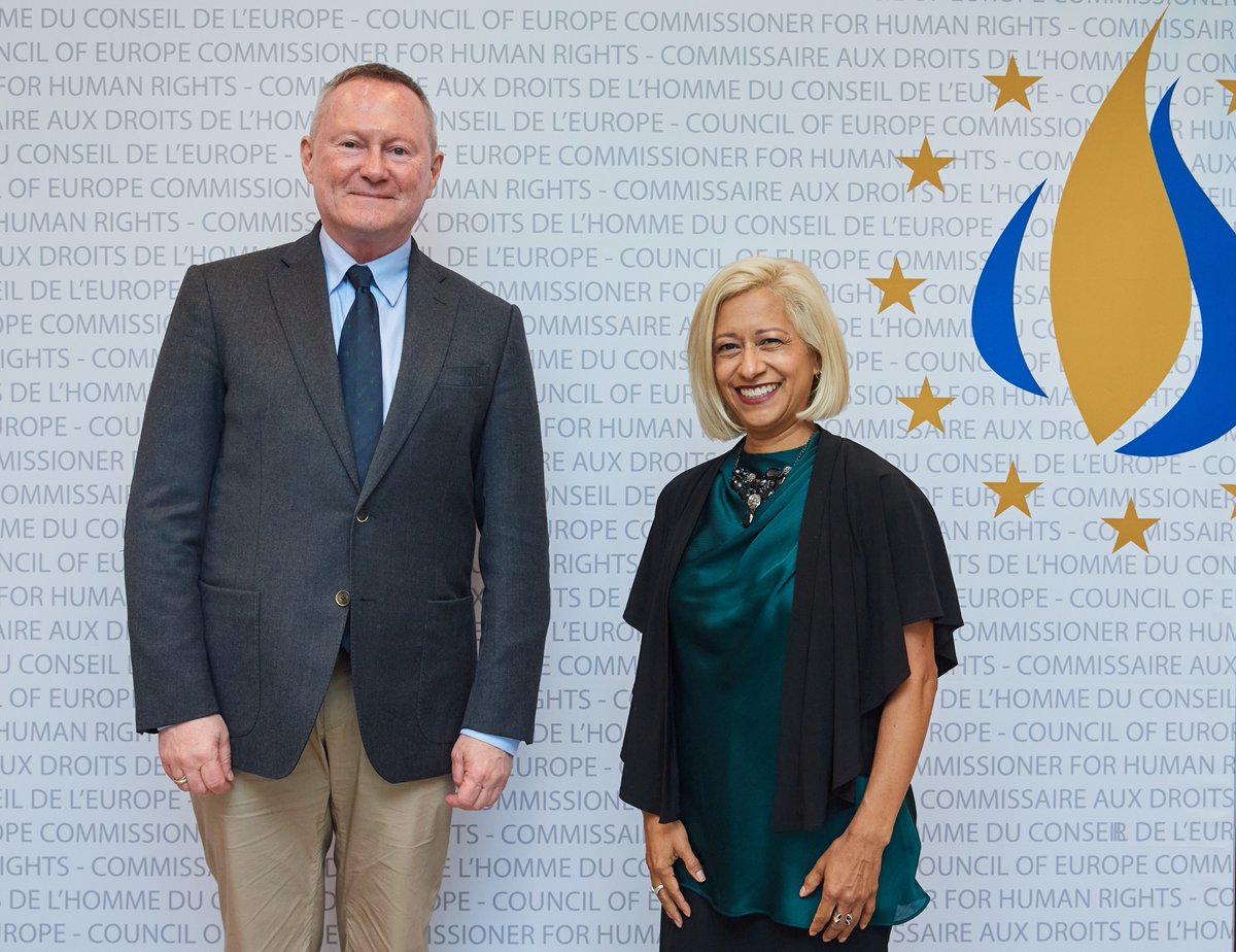 CommissionerHR's tweet image. Today I welcomed in my office Ms Yvonne M. Gonzales, Acting Permanent Observer of the United States of America to the Council of Europe