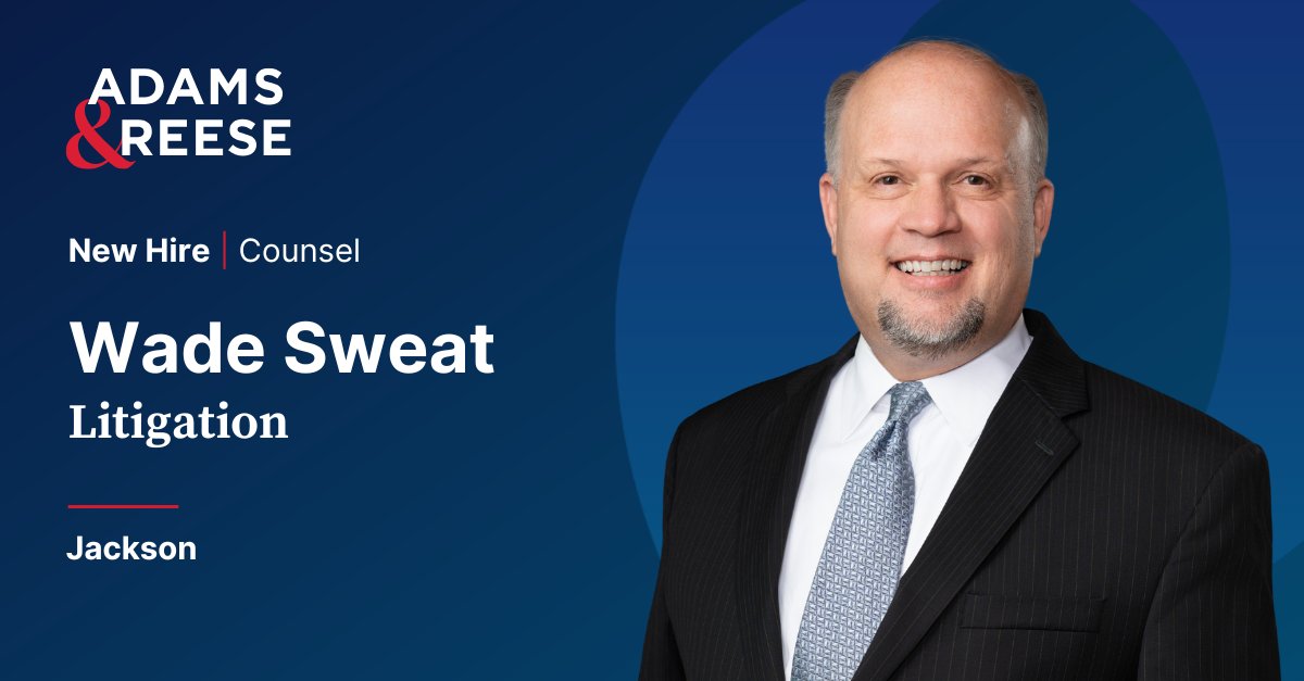 Adams & Reese (@adamsandreese) on Twitter photo Wade Sweat - former Labor & Employment Counsel for <a href="/DeptVetAffairs/">Veterans Affairs</a> - has joined Adams & Reese. Wade has more than 30 years of experience in litigation, appellate, L&E and representation of sureties in the claim process. Meet Wade >> adamsandreese.com/newsroom/wade-⦠#Jackson #Mississippi Wade Sweat - former Labor & Employment Counsel for <a href="/DeptVetAffairs/">Veterans Affairs</a> - has joined Adams & Reese. Wade has more than 30 years of experience in litigation, appellate, L&E and representation of sureties in the claim process. Meet Wade >> adamsandreese.com/newsroom/wade-⦠#Jackson #Mississippi