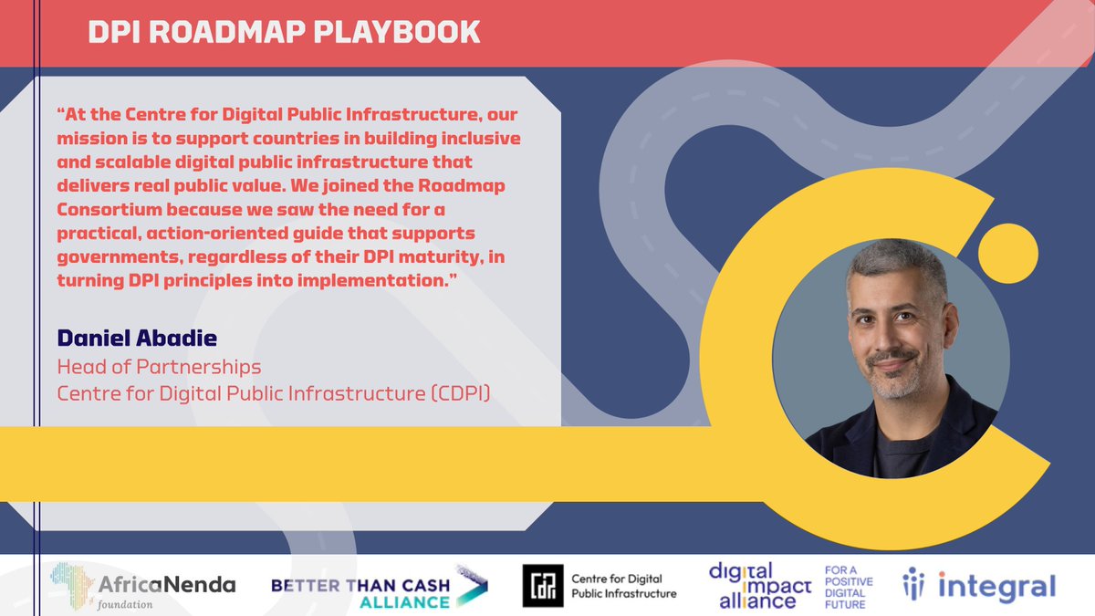 Centre for Digital Public Infrastructure (@centrefordpi) on Twitter photo Every country’s #DPI journey is different, but all need a clear path. The DPI Roadmap Playbook helps shift from scattered systems to a unified, inclusive digital infrastructure strategy. Quote card: <a href="/Dan_Abadie/">Dan Abadie</a>, Head of Partnerships <a href="/CentreforDPI/">Centre for Digital Public Infrastructure</a>.Download👉cdpi.dev/g20-dpi-playbo… Every country’s #DPI journey is different, but all need a clear path. The DPI Roadmap Playbook helps shift from scattered systems to a unified, inclusive digital infrastructure strategy. Quote card: <a href="/Dan_Abadie/">Dan Abadie</a>, Head of Partnerships <a href="/CentreforDPI/">Centre for Digital Public Infrastructure</a>.Download👉cdpi.dev/g20-dpi-playbo…