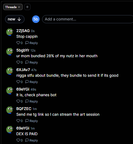 Sometimes when I'm hunting pre-bonded shitters, I'll hop in the <a href="/pumpdotfun/">pump.fun</a> chat to see what people are talking about...

...and add to the conversation 🤣🤣