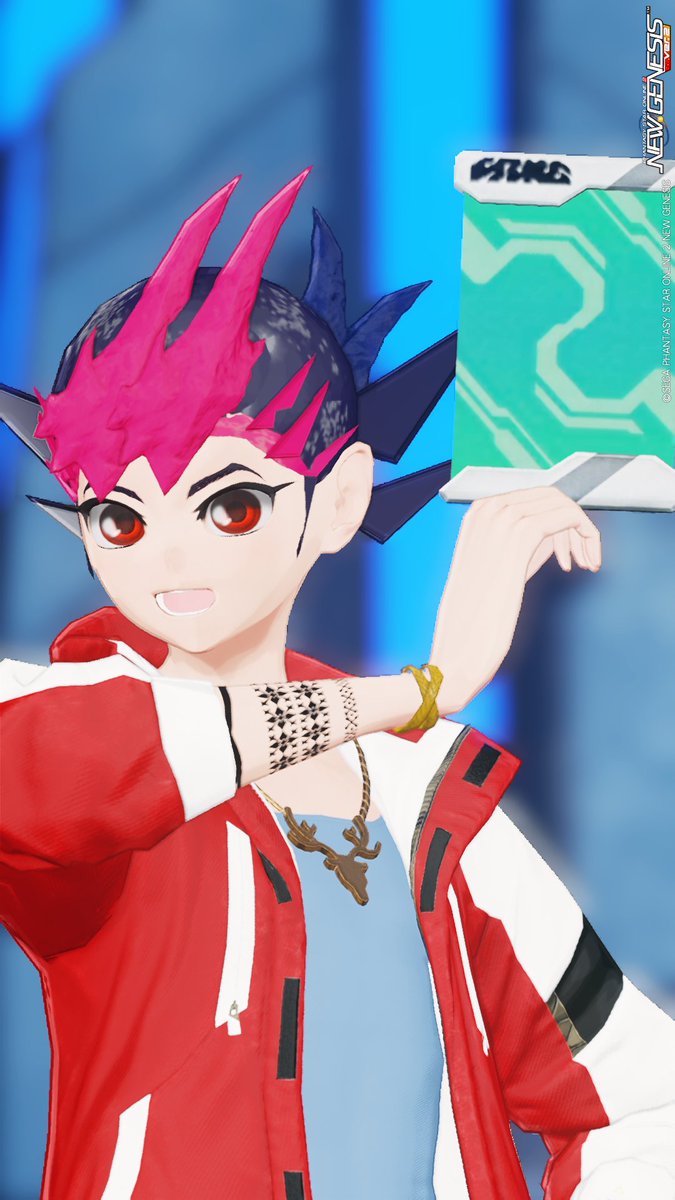 #PSO2NGS
#メンテの日なのでssを貼る 
#PSO2で遊戯王
遊戯王ZEXAL配信記念の九十九遊馬再現です
「かっとビングだ！俺！」