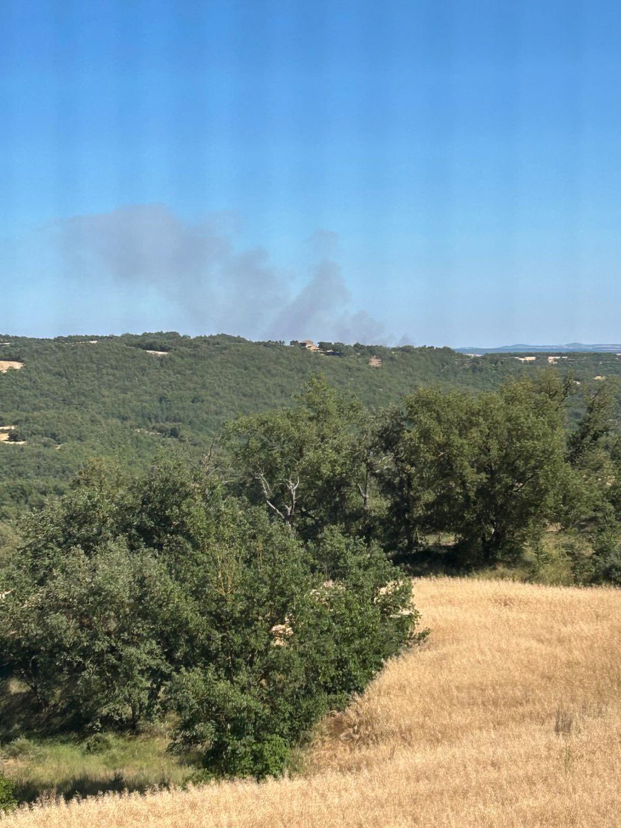La columna de fum que es veu al sud de la comarca correspon a #incendi de #SantPereSallavinera #infocat #iiff