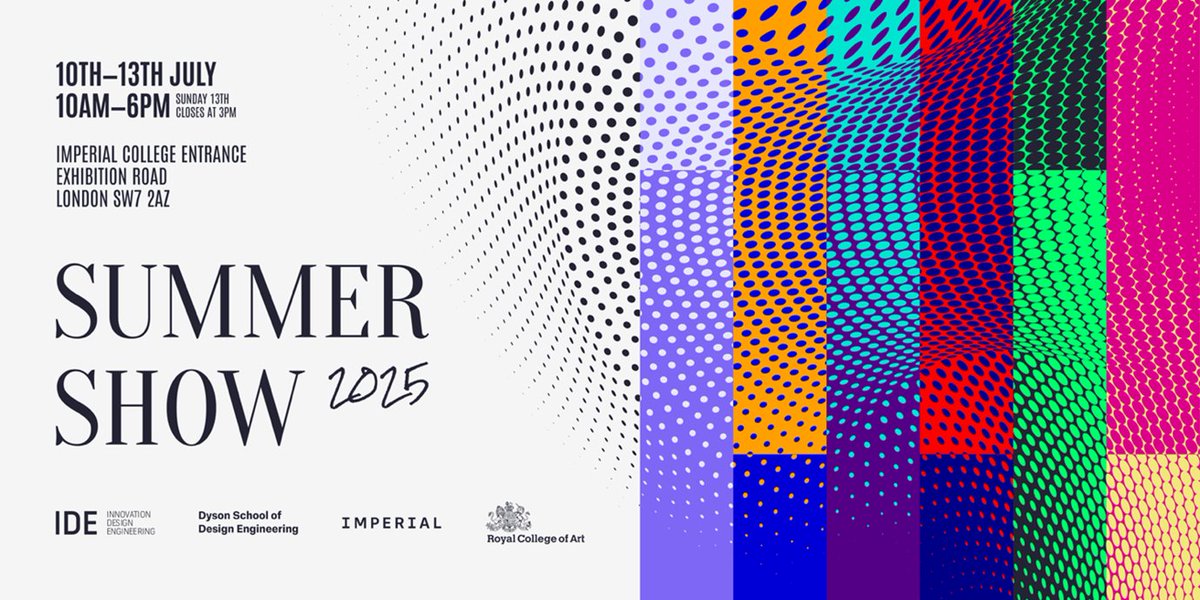 ImperialDyson's tweet image. IDE Summer Show 2025 opens tomorrow, 9 July! 🚀
Join us @imperialcollege , Exhibition Road.
Explore:
🧠 Experiential Engines
💓 Human Rhythms
♿ Integrating Agency
🌱 Natural Intelligence
🔁 Forming Futures
🏙️ Civic Resilience
See the future: eventbrite.co.uk/e/ide-summer-s…