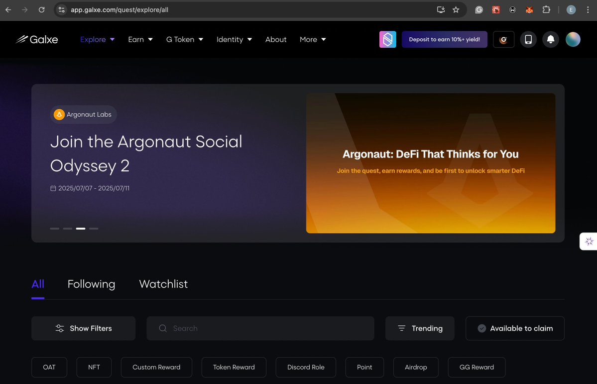 mikemakesmagic's tweet image. Check out this hot @ArgonautLabs campaign on @Galxe & @GalxeQuest:
app.galxe.com/quest/Argonaut…
Join the Quest, earn lots of reward and be the first to unlock smart crypto liquidity.
- stay ahead