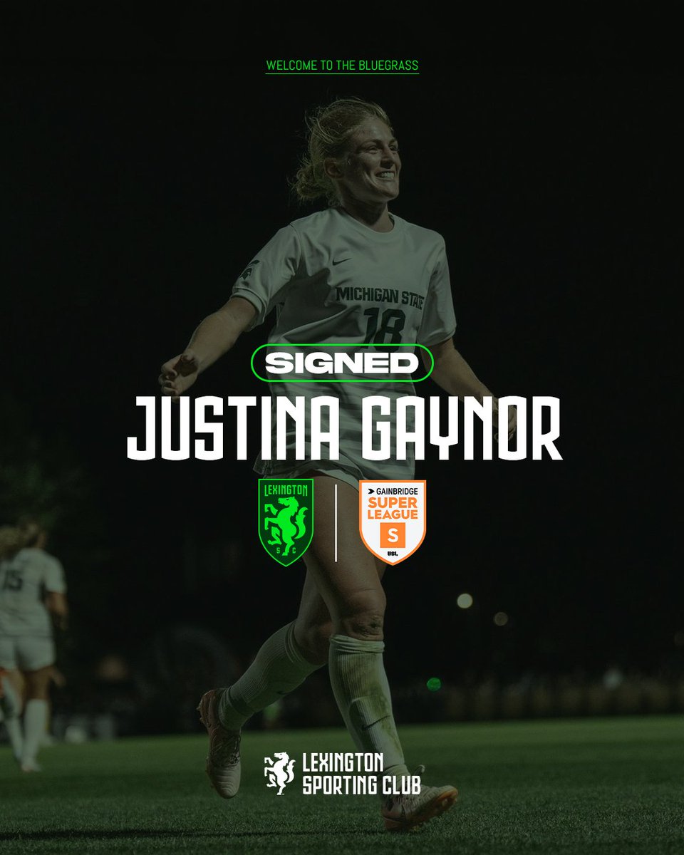 🚨 𝐍𝐄𝐖 𝐒𝐈𝐆𝐍𝐈𝐍𝐆 𝐉𝐔𝐒𝐓 𝐃𝐑𝐎𝐏𝐏𝐄𝐃 ✍️

Welcome to Lexington, <a href="/justinagaynor/">justina gaynor</a> ‼️ 

📰🔗 bit.ly/44GVWv7

(Pending league &amp; federation approval)

#LexGo #GainbridgeSuperLeague