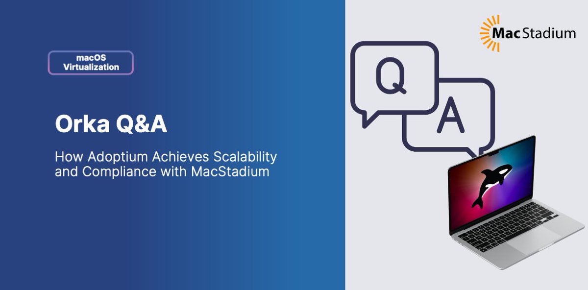 MacStadium (@macstadium) on Twitter photo Tired of flaky macOS build environments? 😩 <a href="/adoptium/">Eclipse Adoptium</a> switched to Orka and got:
✅ Faster builds
✅ Reproducible pipelines
✅ Secure, clean macOS VMs on demand Tired of flaky macOS build environments? 😩 <a href="/adoptium/">Eclipse Adoptium</a> switched to Orka and got:
✅ Faster builds
✅ Reproducible pipelines
✅ Secure, clean macOS VMs on demand