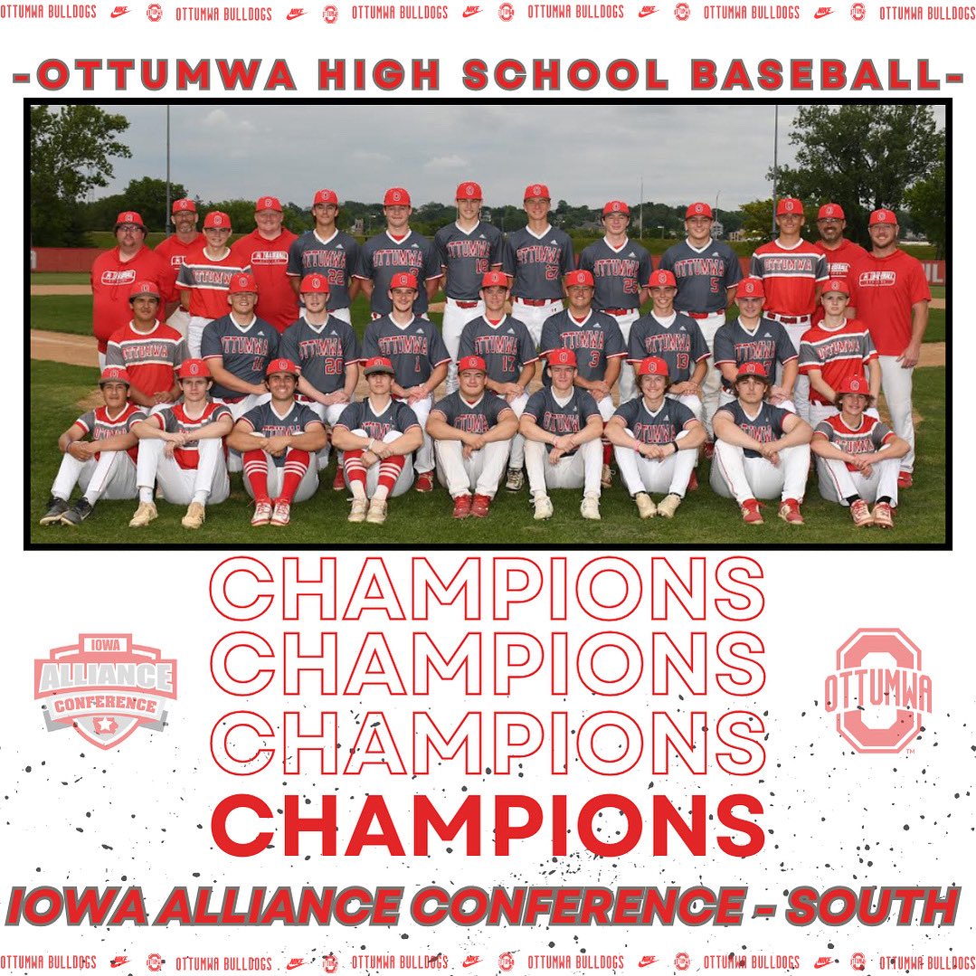 Dogs on top! ⚾️🏆 Congratulations to OHS Baseball on capturing the outright Iowa Alliance Conference South Division Championship! #GoDogs #BeTheBest #SetTheStandard