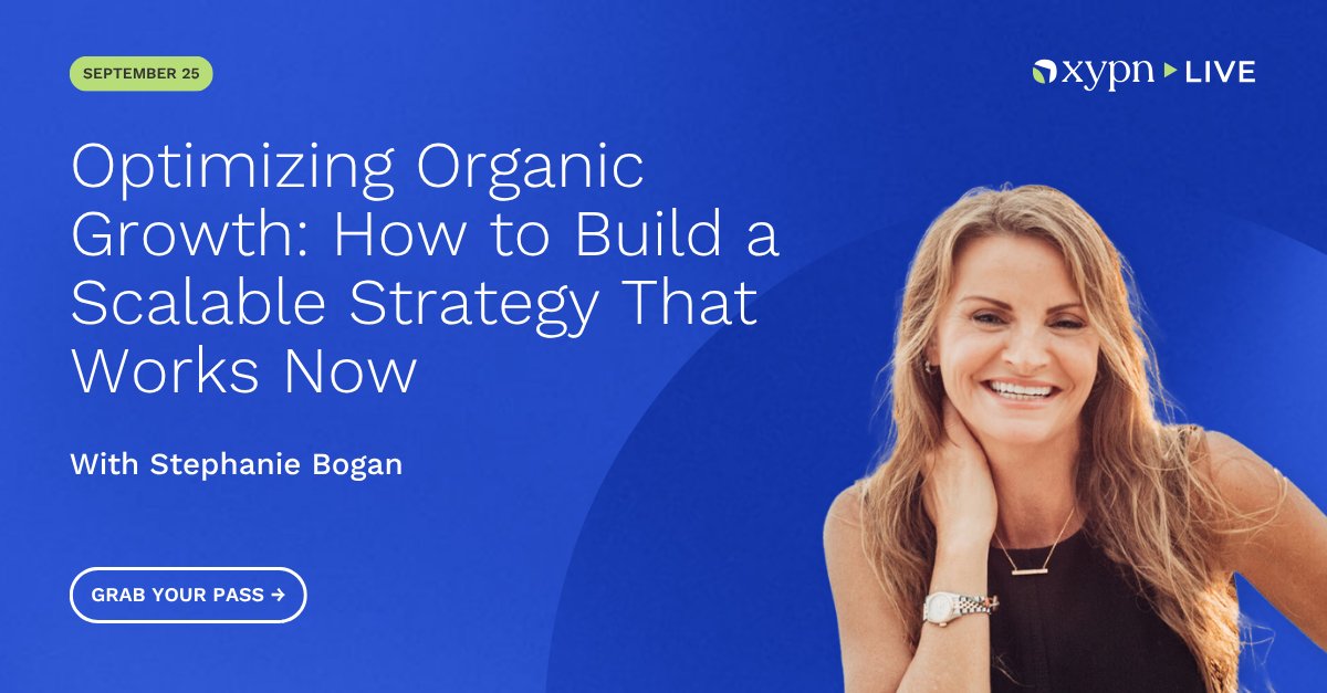 Organic growth isn’t dead—but it’s definitely changed. 

In her #XYPNLIVE session, Stephanie Bogan will walk you through what’s working now—and what’s getting in the way—for growth-minded advisors. Ready to build beyond default referrals? Grab your pass → hubs.ly/Q03vPTdD0