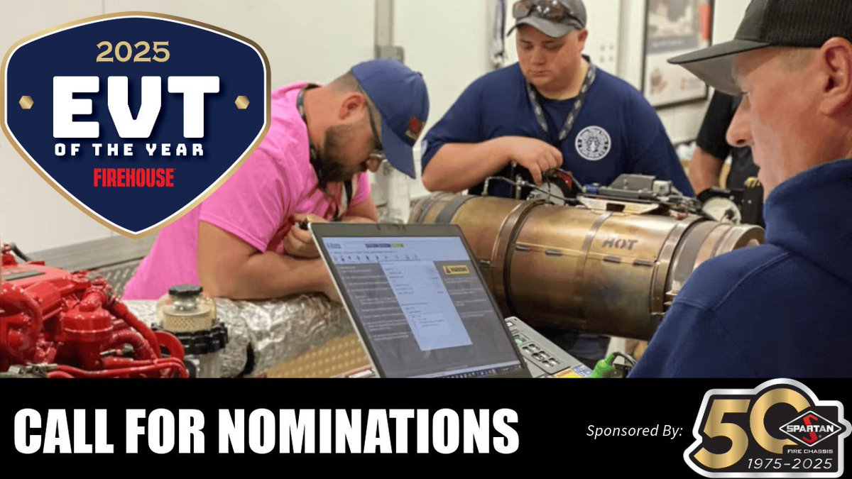 Firehouse News (@firehousenews) on Twitter photo Next week is the deadline to nominate your staff for the EVT of the Year Award. In partnership with <a href="/Spartan_ER/">Spartan ER</a>, we will honor those who keep the rigs rolling in September.
👉 Nominate an EVT here: firehouse.com/55285675
#Firefighter #EVT #Mechanic #FireApparatus #FireTrucks Next week is the deadline to nominate your staff for the EVT of the Year Award. In partnership with <a href="/Spartan_ER/">Spartan ER</a>, we will honor those who keep the rigs rolling in September.
👉 Nominate an EVT here: firehouse.com/55285675
#Firefighter #EVT #Mechanic #FireApparatus #FireTrucks