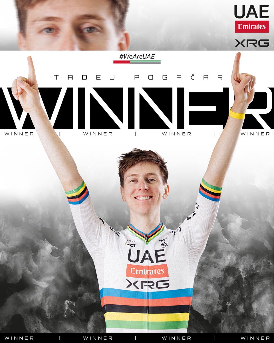 YOUR STAGE 4 WINNER, <a href="/TamauPogi/">Tadej Pogačar</a>! 🥇

It’s a magnificent sprint from Tadej that takes him to victory, thanks to a brilliant team performance which made the stage as difficult as possible 💪🏻 

After a <a href="/JooAlmeida98/">João Almeida</a> leadout, Tadej burst around Mathieu van der Poel to take the stage!