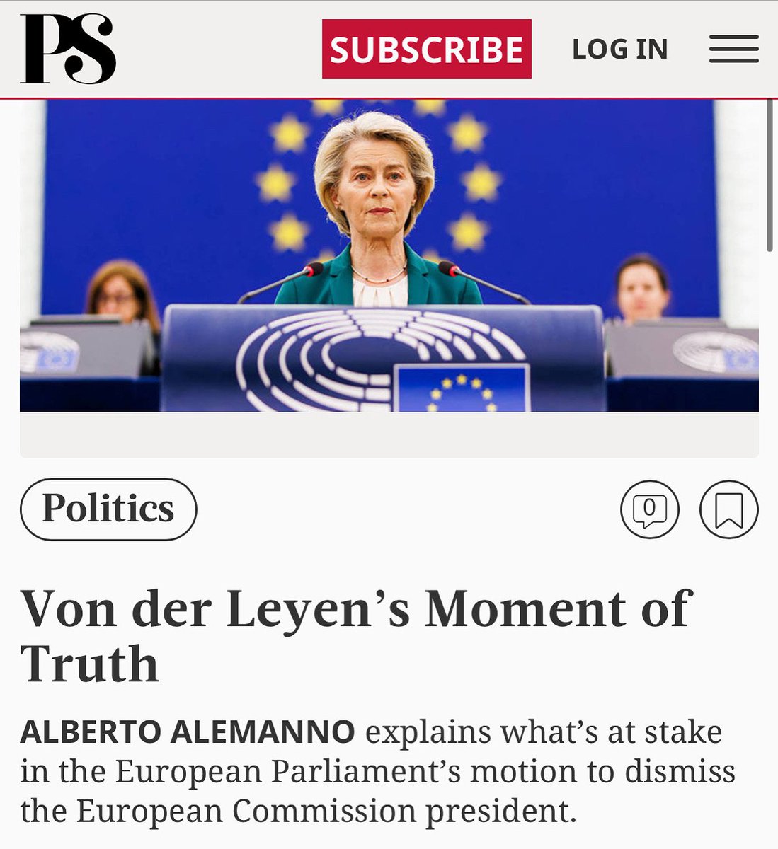 Alberto Alemanno (@alemannoeu) on Twitter photo To brush off the censure motion against <a href="/vonderleyen/">Ursula von der Leyen</a> as a 'far-right plot' is not only intellectually lazy but also politically dishonest.
As in the past, this vote offers a rare opportunity to test whether European democracy has matured to the point where accountability takes To brush off the censure motion against <a href="/vonderleyen/">Ursula von der Leyen</a> as a 'far-right plot' is not only intellectually lazy but also politically dishonest.
As in the past, this vote offers a rare opportunity to test whether European democracy has matured to the point where accountability takes