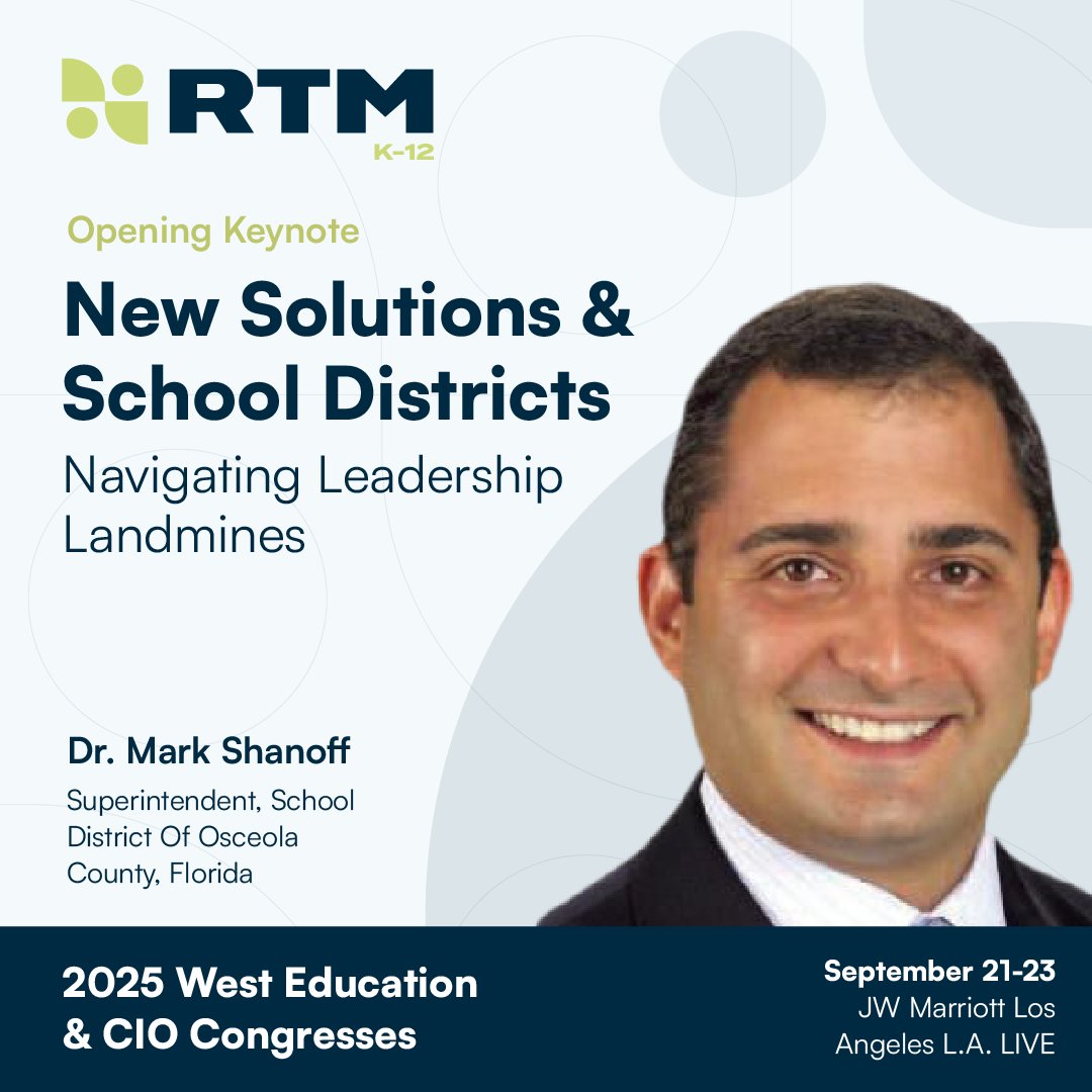 Rolling out new solutions in 2025?

Dr. Mark Shanoff kicks off West EDU and CIO Congresses with a no-fluff look at what really derails change—and how K12 leaders can lead with clarity + buy-in.

hubs.ly/Q03wdjfP0

#rtmk12 #K12Leadership #EdLeaders #EdTech