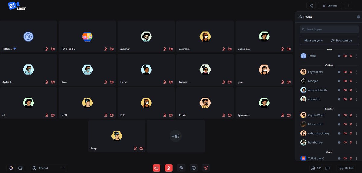 Mauricio Toffoli (@toffolimauricio) on Twitter photo 🚀We just crossed 100+ participants live in the Huddle01 Pro Meet Room!
Decentralized, scalable, and thriving 💥
Growing more and more!
This is what the future of meetings looks like — no limits, just vibes 🔥
📸👇
<a href="/MeetOnHuddle01/">Huddle01 Meet (📹,🎙️)</a> <a href="/huddle01com/">Huddle01 (battle arc ⚔️)</a> 🚀We just crossed 100+ participants live in the Huddle01 Pro Meet Room!
Decentralized, scalable, and thriving 💥
Growing more and more!
This is what the future of meetings looks like — no limits, just vibes 🔥
📸👇
<a href="/MeetOnHuddle01/">Huddle01 Meet (📹,🎙️)</a> <a href="/huddle01com/">Huddle01 (battle arc ⚔️)</a>