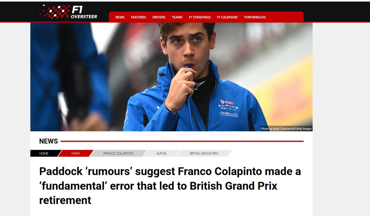Parallaxx84's tweet image. Sigue la campaña en contra de Franco Colapinto sobre todo de medios britanicos, ahora dicen que quemo el embrague por segunda vez cuando ni siquiera se discutió si lo hizo una 1ra vez. Alguien de Alpine tiene que salir a aclarar este quilombo, con un tweet de mierda no alcanza.