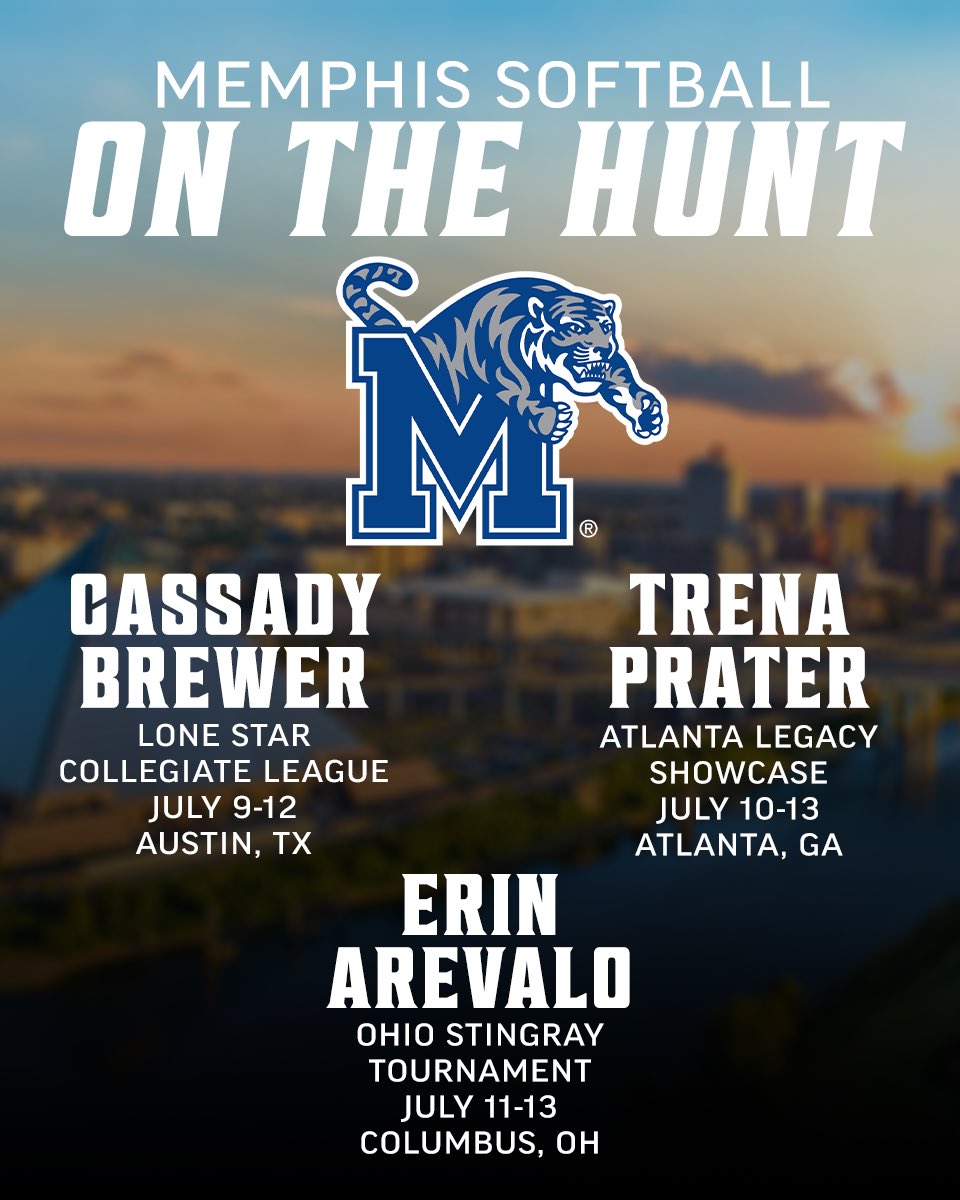 MemphisSoftball's tweet image. Checking out a few different spots looking for some 𝘧𝘶𝘵𝘶𝘳𝘦 𝘛𝘪𝘨𝘦𝘳𝘴 📍
Keep an eye out for Tiger Blue and drop those schedules ⬇️