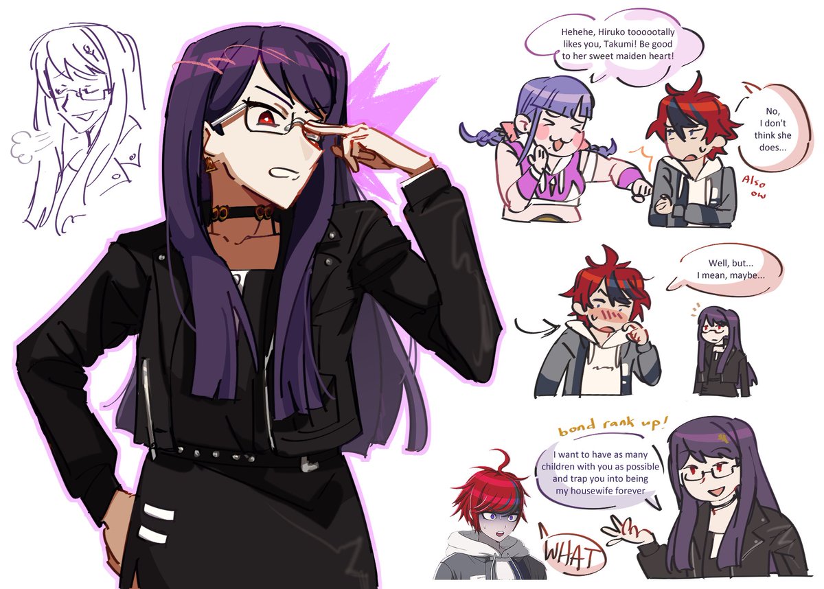 Scattered spoiler doodles so don't click until you've finished the game. cw blood, hanging