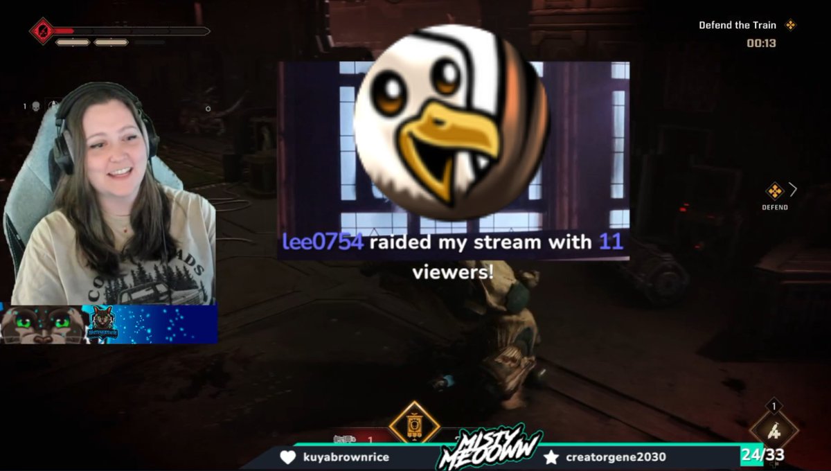 mistymeooww's tweet image. We got a raid from an old streamer friend @Lee0754 last night! Remember raiding him from my channel when we played ATS? He is fighting for DEMOCRACY in Hell Divers 2 these days and still truckin. So good to see you man!