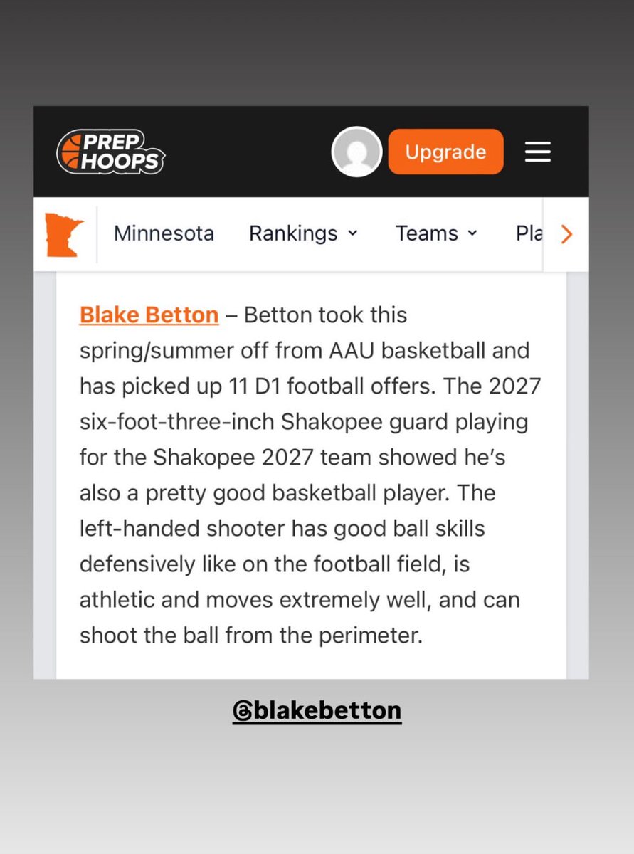 Blake Betton (@bettonblake) on Twitter photo Appreciate the write up <a href="/PrepHoops/">Prep Hoops 🏀</a> <a href="/RyanJamesMN/">Ryan James</a> <a href="/streethistory/">StreetHistory Videos</a> <a href="/ShakoBoysHoops/">Shakopee Boys Basketball</a> Appreciate the write up <a href="/PrepHoops/">Prep Hoops 🏀</a> <a href="/RyanJamesMN/">Ryan James</a> <a href="/streethistory/">StreetHistory Videos</a> <a href="/ShakoBoysHoops/">Shakopee Boys Basketball</a>