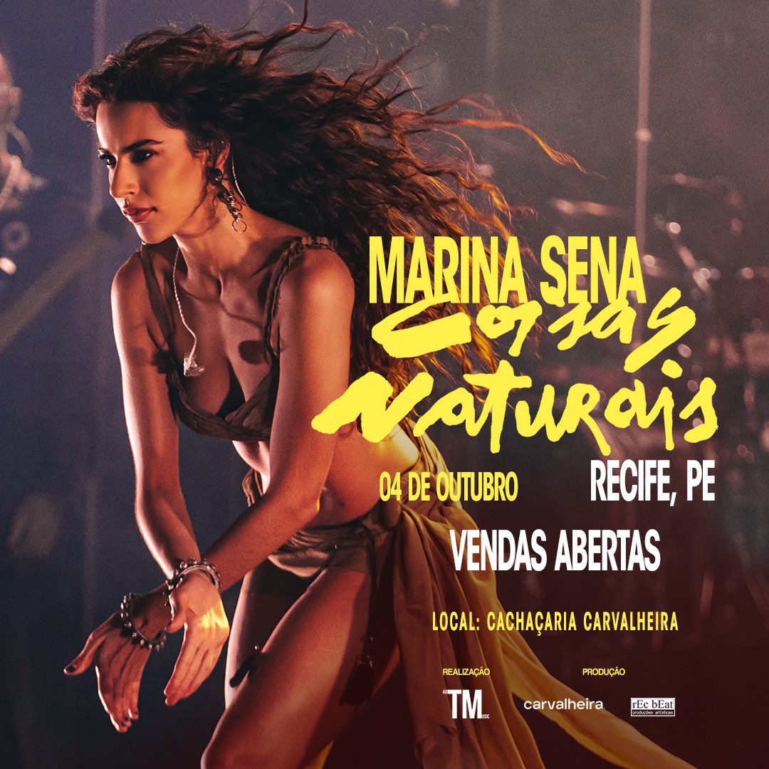 recbeatfestival's tweet photo. AVISA 🗣️Marina Sena em Recife com o show da turnê Coisas Naturais 🪸

Anotasse? 4 de outubro te vejo na Cachaçaria Carvalheira pra viver uma noite mágica ❤️‍🔥 

INGRESSOS NO LINK:
https://t.co/Hp6adQvd1N https://t.co/VgNeSmqdFK