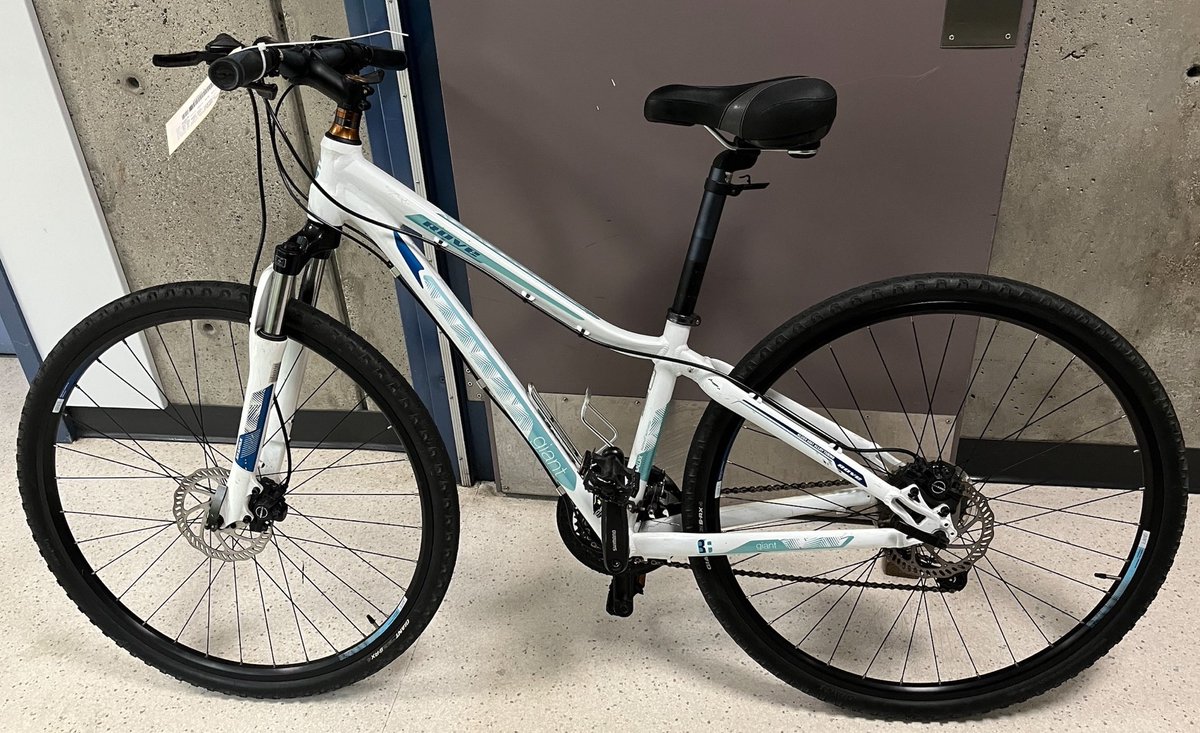 Do you recognize this white Giant Rove bike?

It was found in the 500-block of Sumas Street on July 7. 

If this bike belongs to you, please call the E-Comm Report Desk at 250-995-7654 ext. 1 and reference file #25-25617.