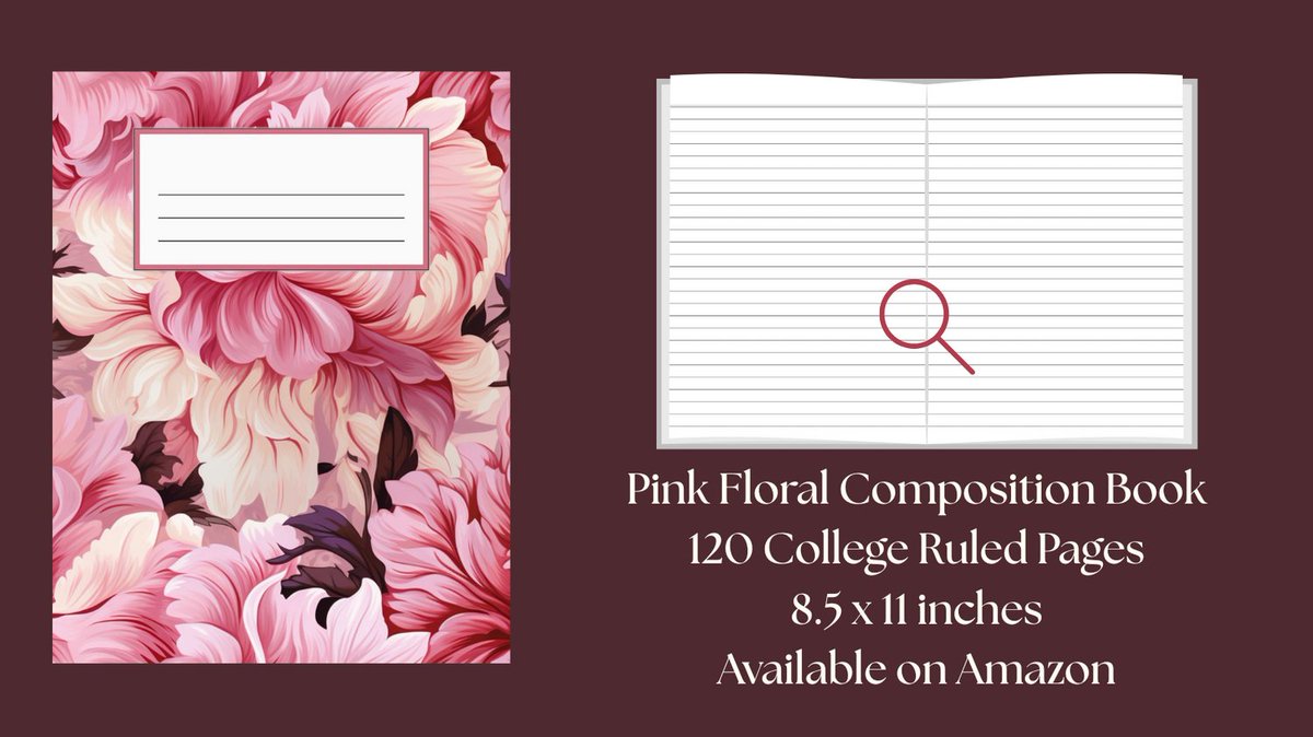 Pretty Pink Floral Composition book. 120 College Ruled Pages, XLarge 8.5 x 11 inches. Perfect for home, school, or office!
🌸Available on Amazon (Universal Link): mybook.to/PinkFlowers
#writing #journaling #mindfulness #school #office #wellness #flowers