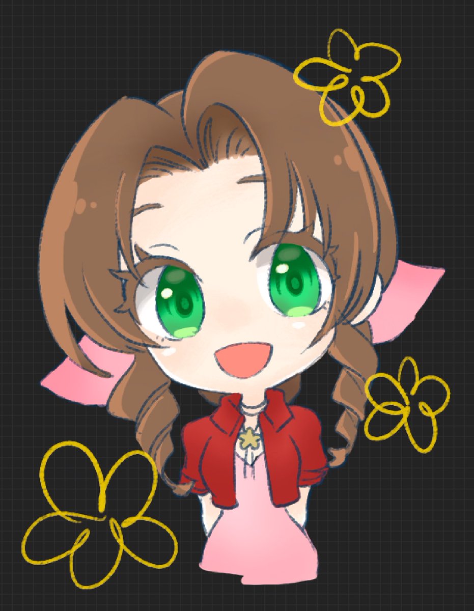 azaleabun's tweet photo. これは依頼絵の没案エアリス https://t.co/5jMqxNUPbC
