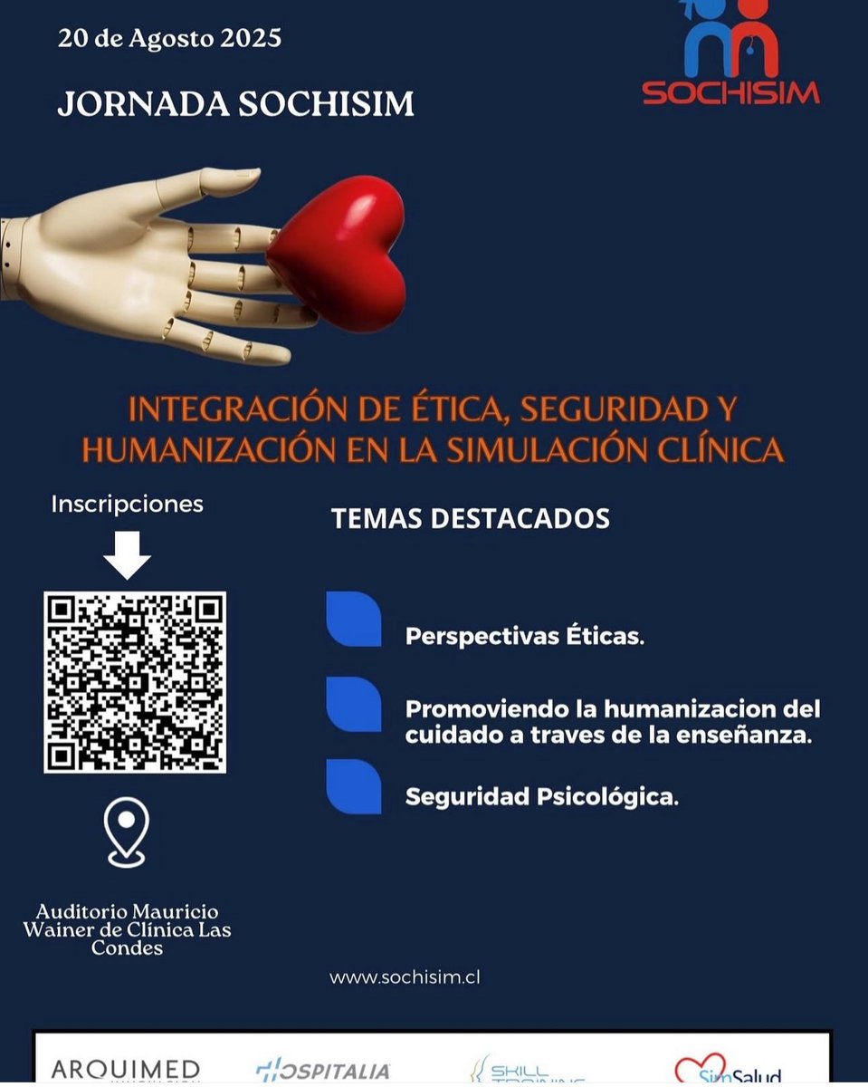 SOCHISIM_'s tweet photo. Atención comunidad SOCHISIM!
Tenemos el agrado de invitarte a una nueva Jornada
Científica Presencial en un espacio de alto nivel académico y clínico.

Fecha: 20 de agosto de 2025
Lugar: Auditorio Mauricio Wainer, Clínica Las Condes https://t.co/PeYt831lSL