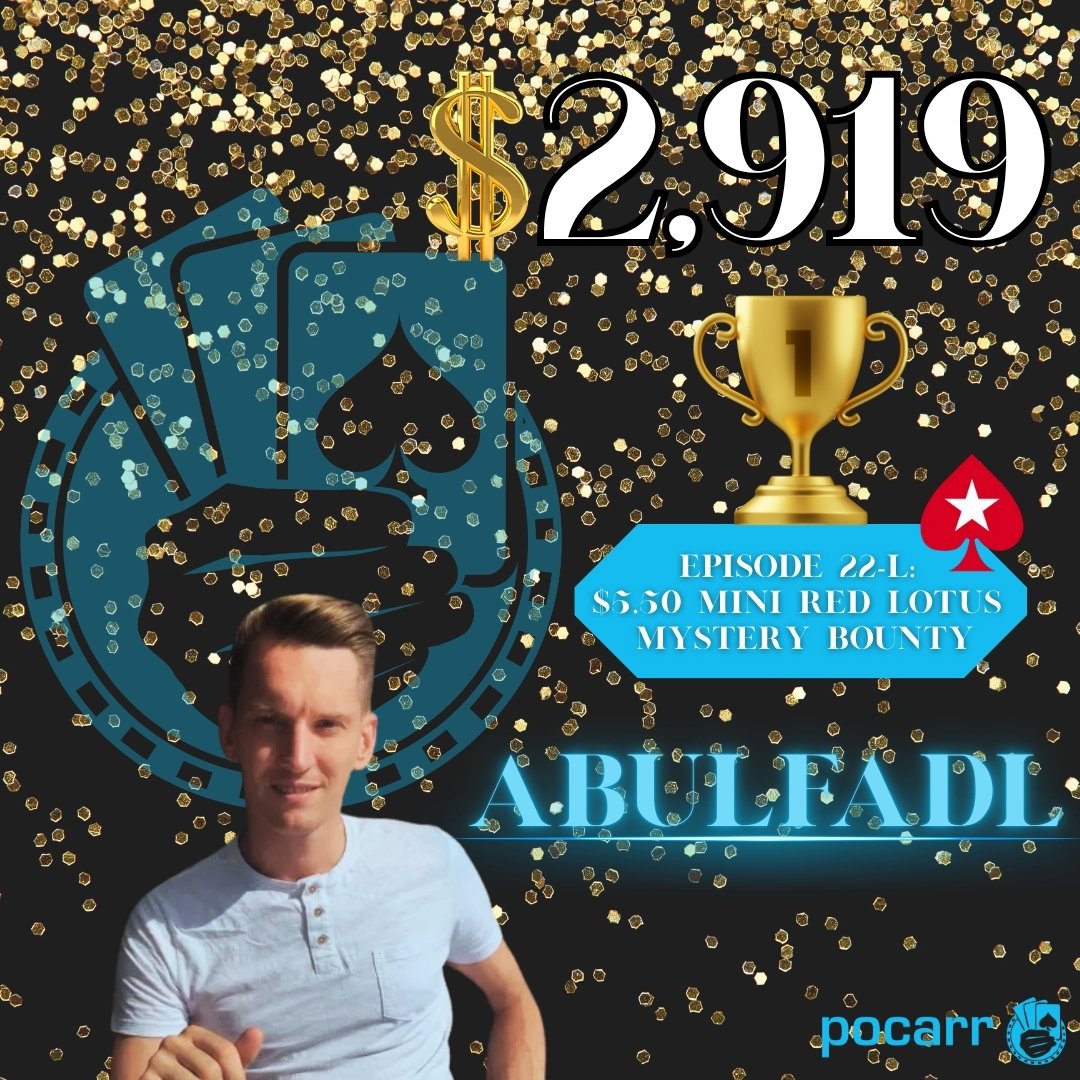 PocarrTweets's tweet photo. 🥳👏BIG CONGRATS to AbulFadl for outlasting over 6k runners to take down Pokerstars Jet Season Episode 22!💰🤩
#pocarr #pocarrscores #pokerstars #jetseason #pocarrstaking #pocarrbacking #onlinepoker #poker https://t.co/8vs9owxMuN