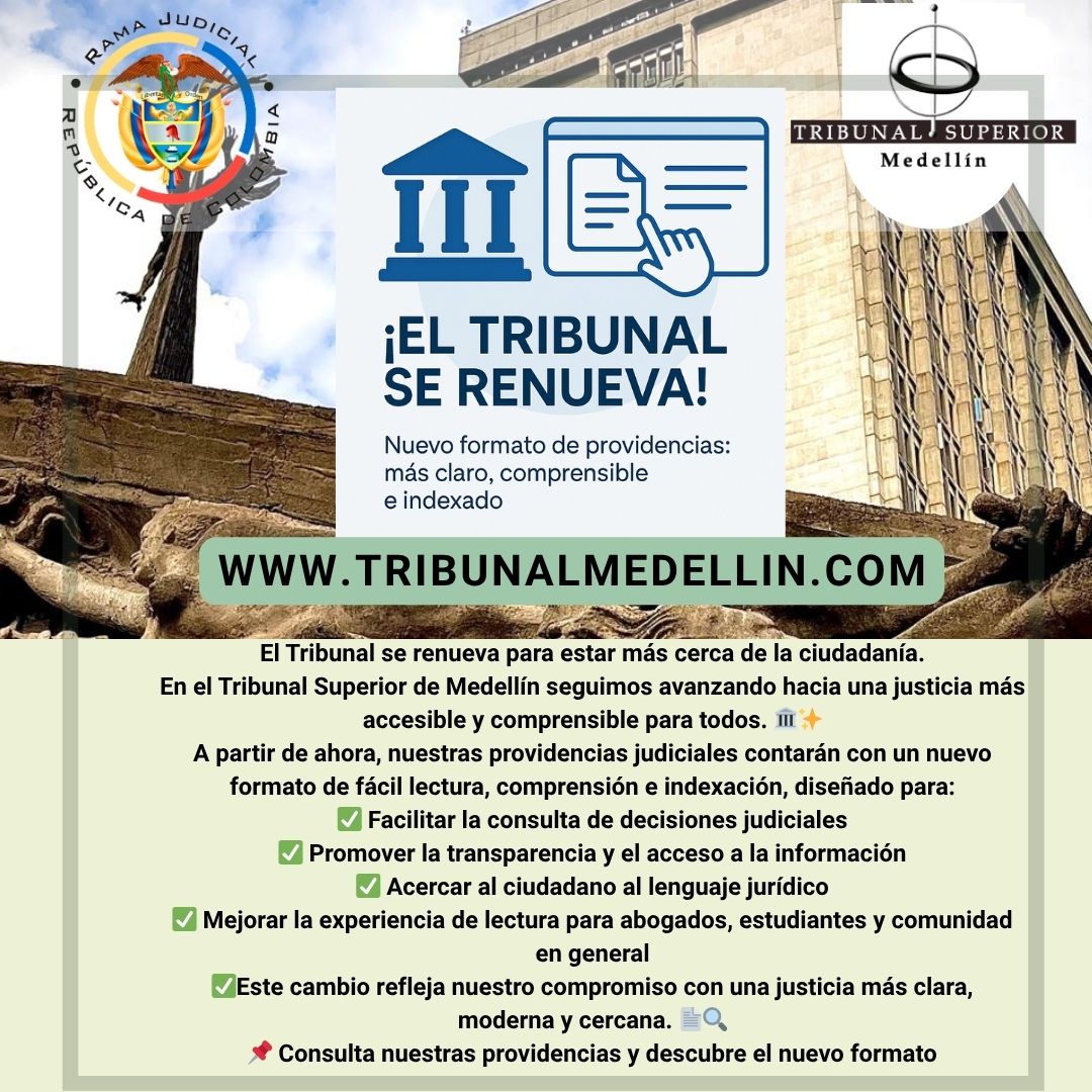 🔔 ¡El Tribunal se renueva!
Ahora consultar nuestras providencias es más fácil que nunca.
📄 Estrenamos un nuevo formato en las providencia que mejora la lectura, comprensión e indexación de nuestras decisiones.
💡 Más claridad, más acceso, más justicia.