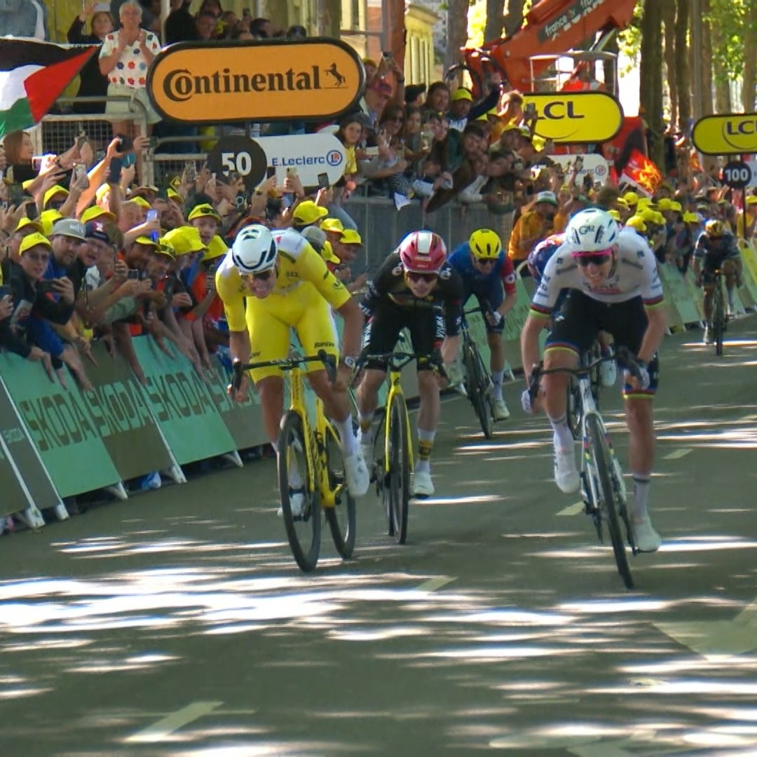 So impressed with Jonas, being able to keep up with MvdP at the end of the sprint #TDF2025