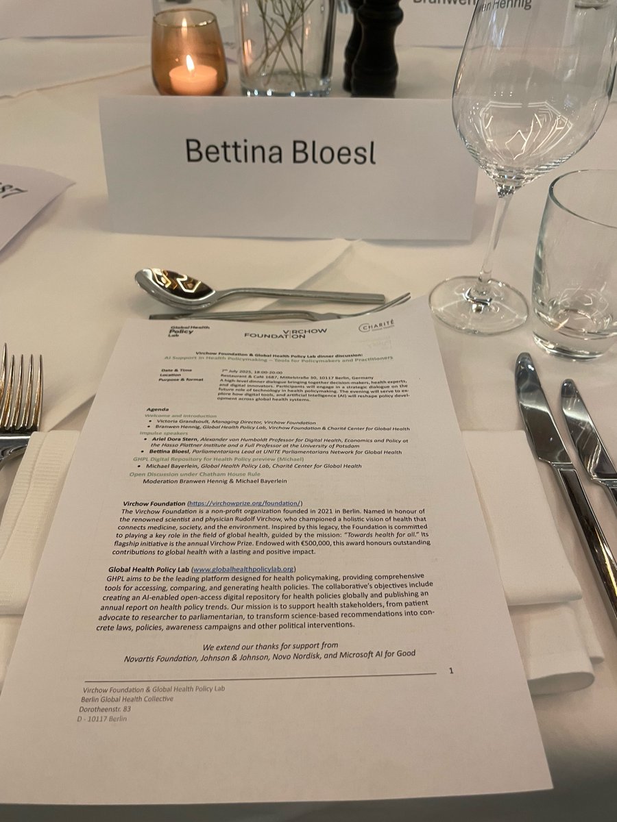 UNITE Parliamentarians Network for Global Health (@unite_mpnetwork) on Twitter photo Our Parliamentarians Lead, Bettina Bloesl, joined Global Health Policy Lab and <a href="/virchowprize/">The Virchow Prize</a>'s dinner in Berlin.
She emphasized the role of MPs in a sustainable digital health transformation by ensuring funding, establishing data governance; and minimizing the digital divide. Our Parliamentarians Lead, Bettina Bloesl, joined Global Health Policy Lab and <a href="/virchowprize/">The Virchow Prize</a>'s dinner in Berlin.
She emphasized the role of MPs in a sustainable digital health transformation by ensuring funding, establishing data governance; and minimizing the digital divide.
