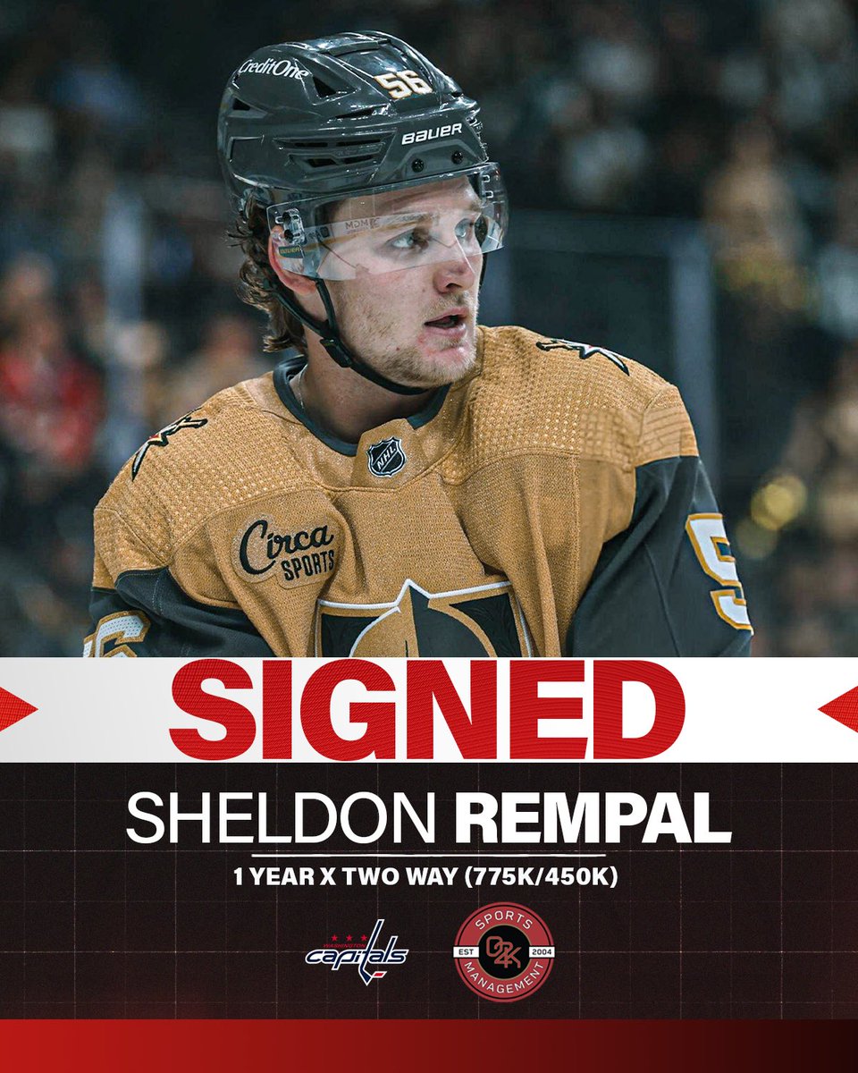 O2K Sports Management (@o2ksports) on Twitter photo Congratulations to O2K client Sheldon Rempal on signing a 1 year, two-way contract with the <a href="/Capitals/">Washington Capitals</a>! Welcome to the team, Sheldon!
#allcaps #NHLFreeAgency Congratulations to O2K client Sheldon Rempal on signing a 1 year, two-way contract with the <a href="/Capitals/">Washington Capitals</a>! Welcome to the team, Sheldon!
#allcaps #NHLFreeAgency