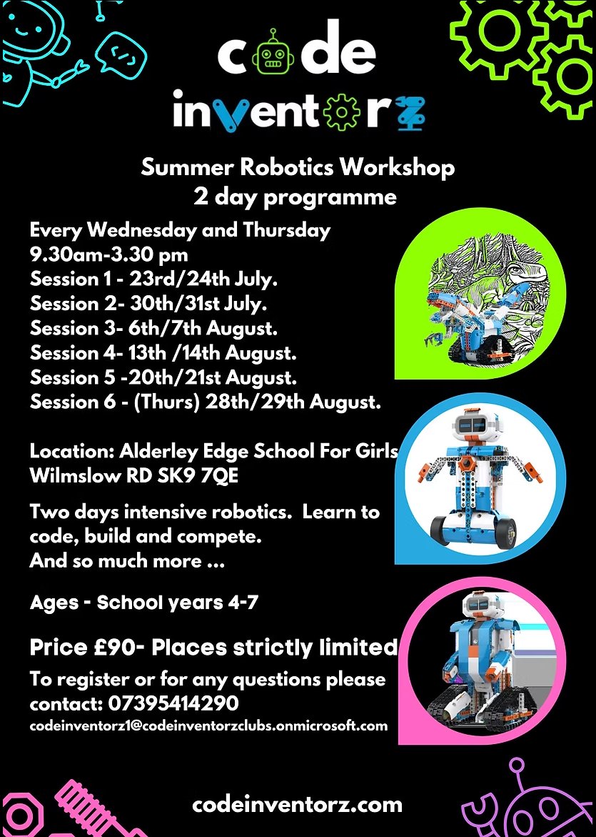 WhalesBot's tweet image. 📣 Summer Robotics Workshop for Students (Ages 8–12)
🔗 Learn more about this programme: codeinventorz.com
To register:
📧 Email: codeinventorz1@codeinventorzclubs.onmicrosoft.com
📞 Call: 07395 414290
#STEMEducation #RoboticsWorkshop #WhalesBot #Coding