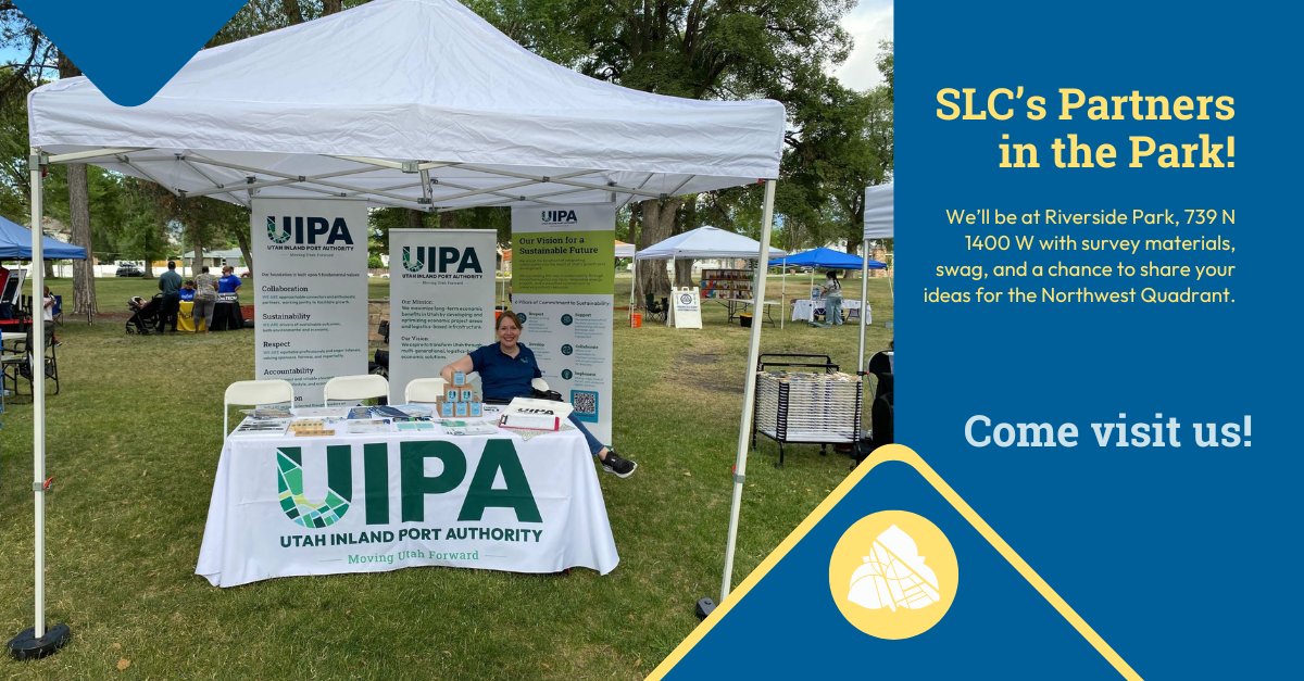 UTPortAuthority's tweet image. Tonight we’ll be at Riverside Park in SLC with survey materials, swag, and a chance to share your ideas for the Northwest Quadrant.
🛤️ Stop by and tell us what your neighborhood needs.
Riverside Park, 739 N 1400 W