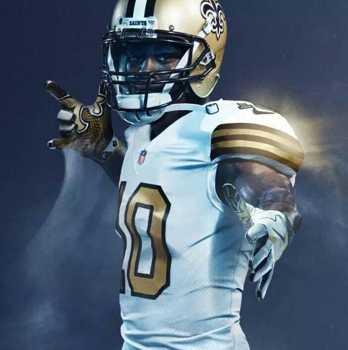 WhoDatContent's tweet image. Throwback to Brandin Cooks in the Saints original color rush uniforms 🔥