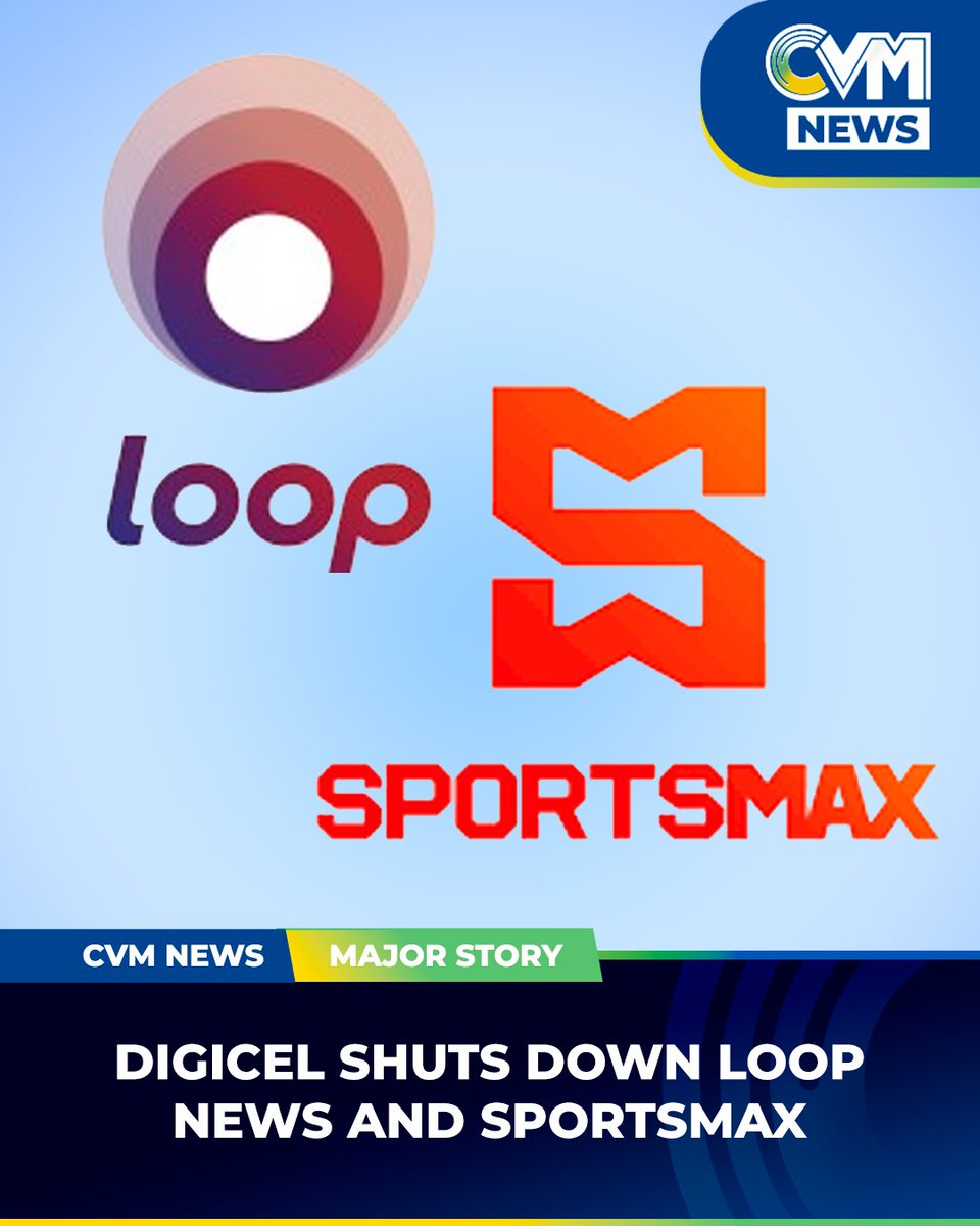 CVM News understands that telecoms giant Digicel is shutting down its Caribbean-wide news platform Loop News effective immediately and plans to wind down regional sports broadcaster SportsMax by August 8. More details to come in CVM News at Noon.