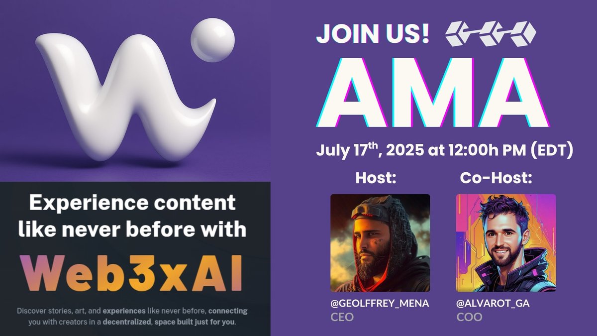 watchit_app's tweet image. READY for tomorrow's event?
🍿 @watchit_app empowers small creators.
📡 Fans drive what’s valuable, not algorithms.
🧠 @SynapseIP makes it real.
🎤 AMA | July 17th | 12PM EDT
🎁 Giveaways for 10 attendees with a Watchit account:
▫️5 winners will receive 100 MMC each
▫️5…