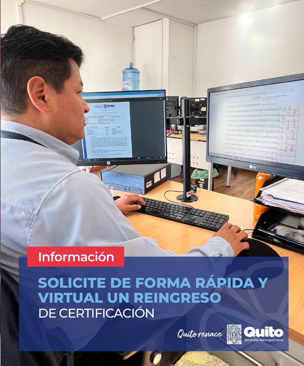 ✅ 🗞 #RegistroInforma | Agiliza tu trámite de reingreso de certificados de manera sencilla y sin complicaciones. 🫱🏻‍🫲🏼

📲 Conoce todos los detalles aquí: n9.cl/066me

Con servicios oportunos, #QuitoRenace