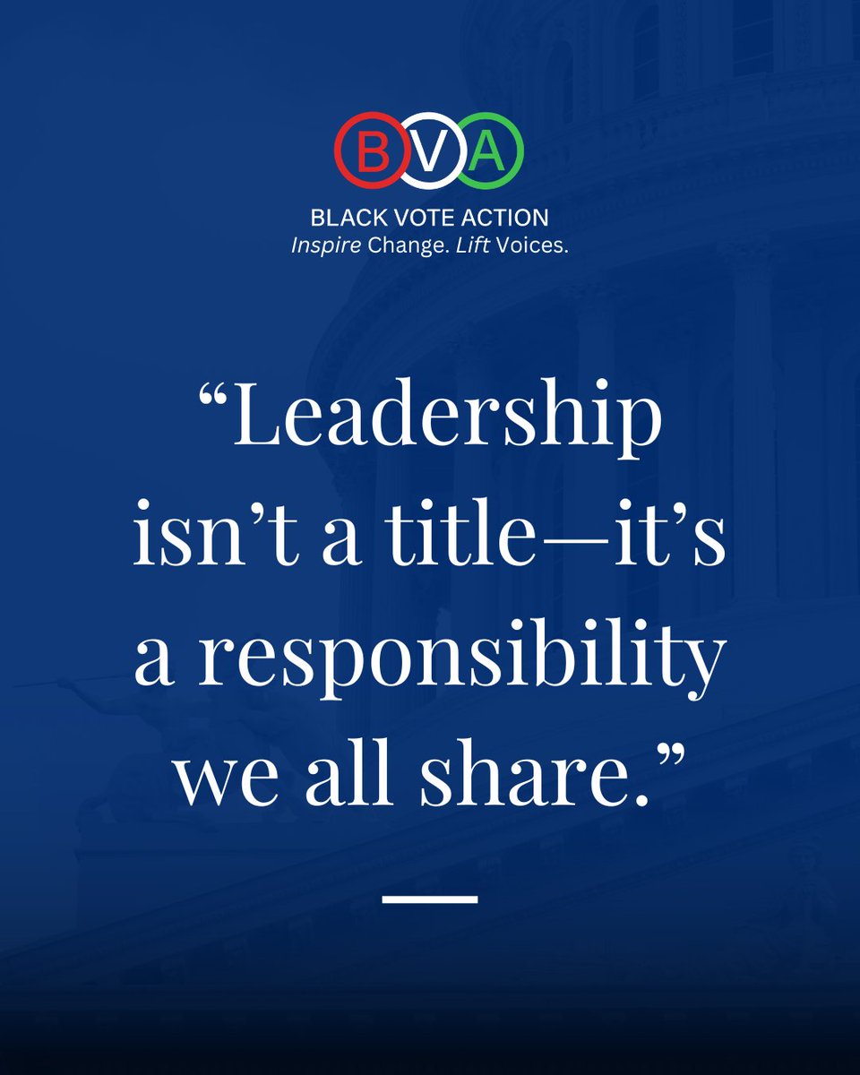 blackvoteaction's tweet image. When we all take responsibility, change happens faster. You have what it takes to lead in your own way.
 
Volunteer today: info@blackvoteaction.org

#LeadTheWay #SharedPower #BlackVoteAction