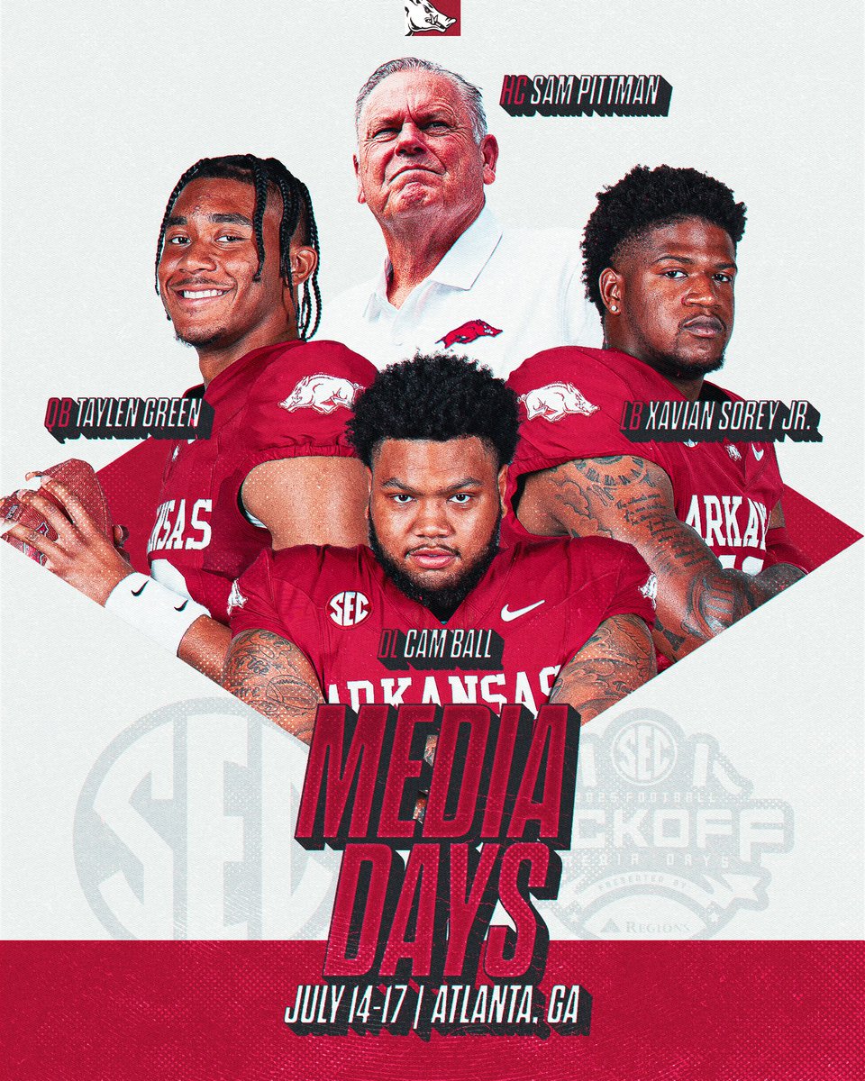Arkansas Razorback Football (@razorbackfb) on Twitter photo 🎙️Turn the mics on... it's Talkin' SZN 🎙️Turn the mics on... it's Talkin' SZN