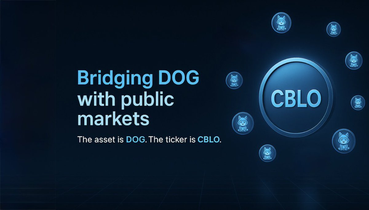 C2 Blockchain Inc (@c2blockchain) on Twitter photo We’re leveling up our look!
Our new X banner says it all:
Bridging DOG with public markets.
The asset is $DOG. The ticker is $CBLO.
This is just the beginning — stay tuned.
<a href="/DogOfBitcoin/">DOG OF BITCOIN</a> We’re leveling up our look!
Our new X banner says it all:
Bridging DOG with public markets.
The asset is $DOG. The ticker is $CBLO.
This is just the beginning — stay tuned.
<a href="/DogOfBitcoin/">DOG OF BITCOIN</a>